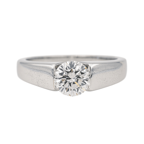 Bague 51 Bague solitaire en or blanc 18 carats avec diamant 58 Facettes 3876021CN