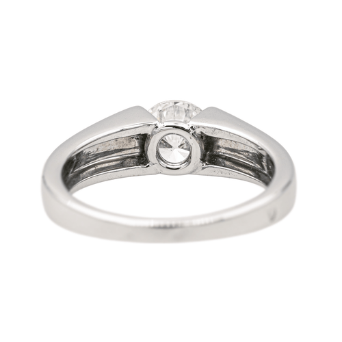 Bague 51 Bague solitaire en or blanc 18 carats avec diamant 58 Facettes 3876021CN