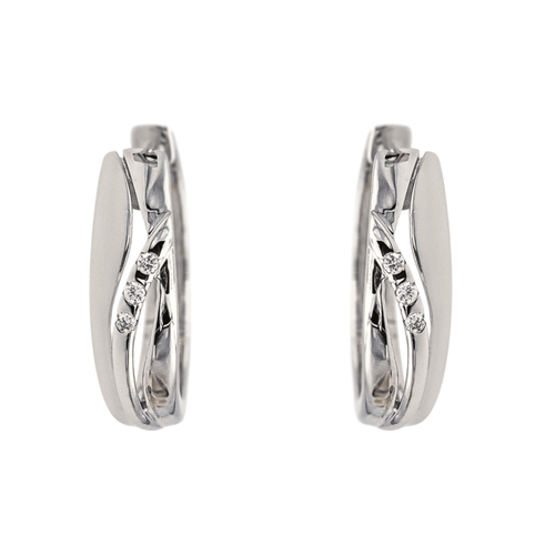 Boucles d'oreilles Boucles d'oreilles créoles en or blanc 18 carats et diamants 58 Facettes 3876022CN