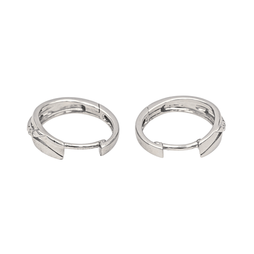 Boucles d'oreilles Boucles d'oreilles créoles en or blanc 18 carats et diamants 58 Facettes 3876022CN