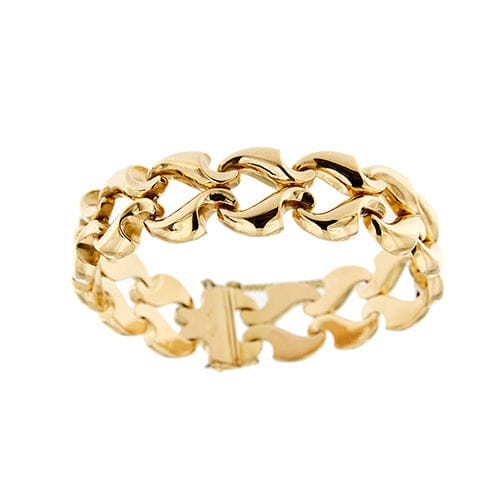 Bracelet Bracelet Tank vintage à bande en or rose 18 ct 58 Facettes 38835