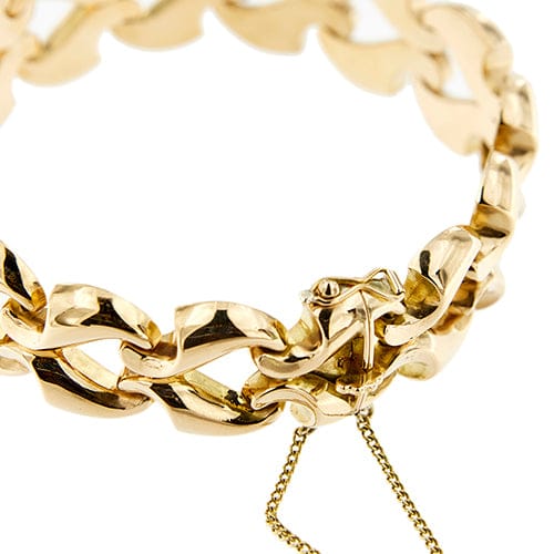 Bracelet Bracelet Tank vintage à bande en or rose 18 ct 58 Facettes 38835