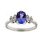 Bague Bague en or blanc 18 ct avec tanzanite et diamants 58 Facettes 38890