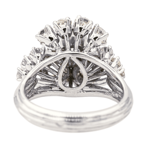 Bague 49 Bague cocktail Art déco en or blanc 18 carats et diamants 58 Facettes 3904852CN