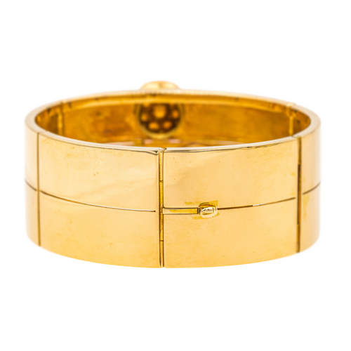 Bracelet Bracelet tank manchette en or jaune 18 carats et diamants 58 Facettes 3904859CN