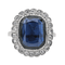 Bague 53 Bague Pompadour en platine 950 saphir ovale et diamants 58 Facettes 3904864CN