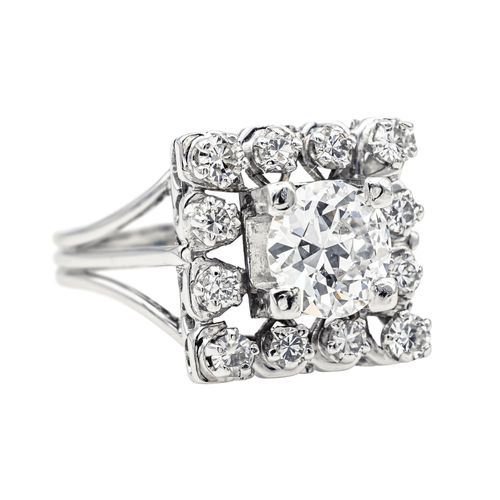 Bague 53 Bague en or blanc 18 carats avec diamants taille ancienne 58 Facettes 3905087CN