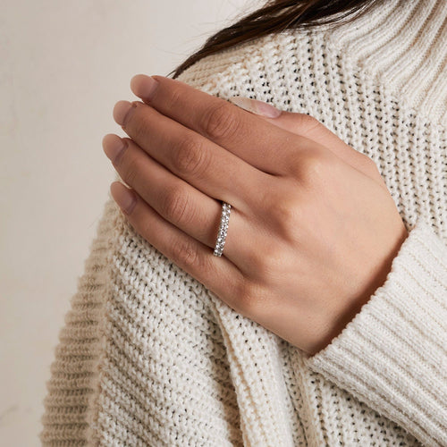 Bague 53 Alliance en Platine et Diamants 58 Facettes