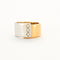 Bague 50 Bague Bandeau Or Jaune Or Gris et Diamants 58 Facettes DV0409-2