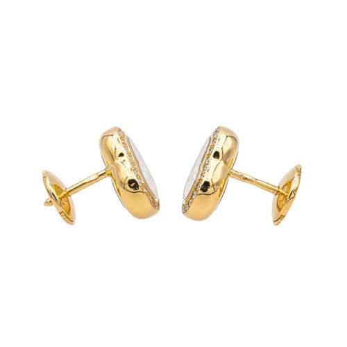 Boucles d'oreilles Chopard Happy Diamonds Icons - Boucles d’oreilles puces en or jaune et diamants 58 Facettes 3951646CN