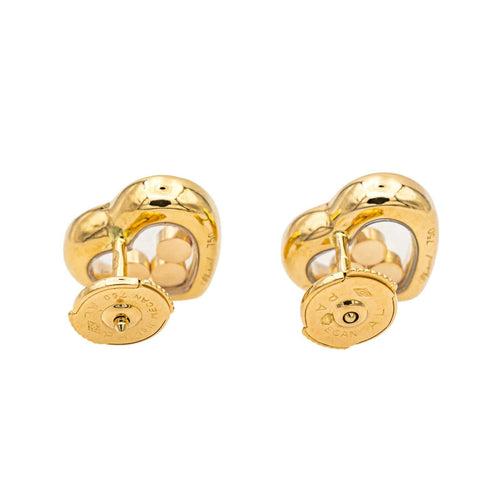 Boucles d'oreilles Chopard Happy Diamonds Icons - Boucles d’oreilles puces en or jaune et diamants 58 Facettes 3951646CN