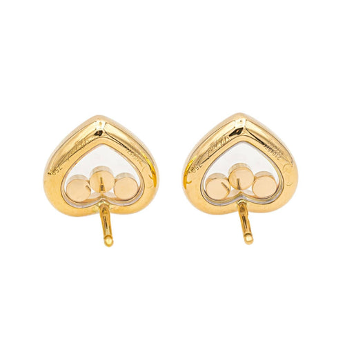 Boucles d'oreilles Chopard Happy Diamonds Icons - Boucles d’oreilles puces en or jaune et diamants 58 Facettes 3951646CN