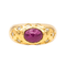 Bague 52 Bague en or jaune 18 carats avec rubis cabochon et diamants 58 Facettes 3954561RV