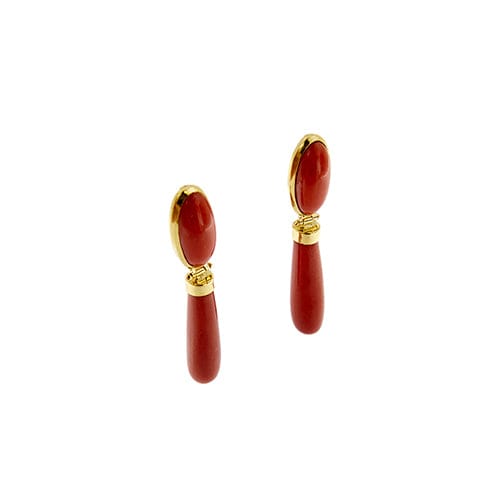 Boucles d'oreilles Boucles d’oreilles - Corail en or jaune 18 ct 58 Facettes 39773