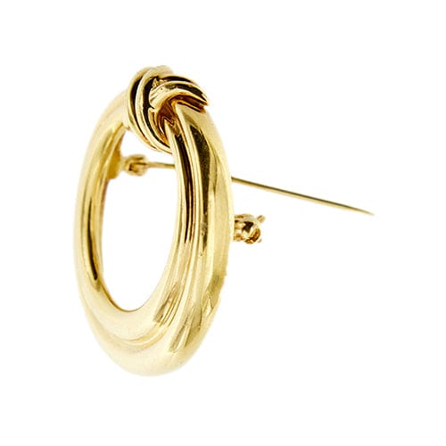 Broche Tiffany & Co. - Broche ronde à nœud en or jaune 18 ct 58 Facettes 39787