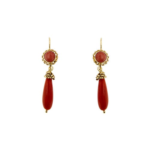 Boucles d'oreilles Boucles d'oreilles pendantes en or jaune 18 ct et coraux 58 Facettes 39795