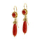 Boucles d'oreilles Boucles d'oreilles pendantes en or jaune 18 ct et coraux 58 Facettes 39795