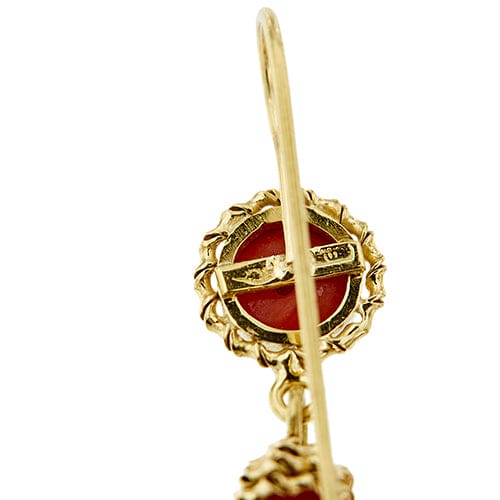 Boucles d'oreilles Boucles d'oreilles pendantes en or jaune 18 ct et coraux 58 Facettes 39795