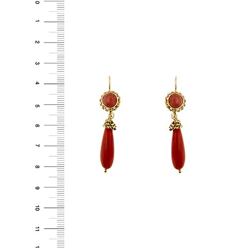 Boucles d'oreilles Boucles d'oreilles pendantes en or jaune 18 ct et coraux 58 Facettes 39795