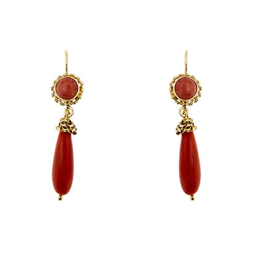 Boucles d'oreilles Boucles d'oreilles pendantes en or jaune 18 ct et coraux 58 Facettes 39795