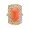 Bague 52 Bague en or jaune 18 carats avec corail et diamants 58 Facettes 3981318RV