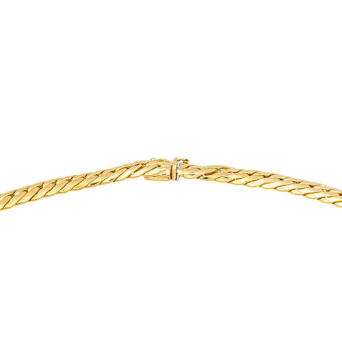 Collier Collier chaîne maille anglaise en or jaune et blanc 18 carats 58 Facettes 3995436CN