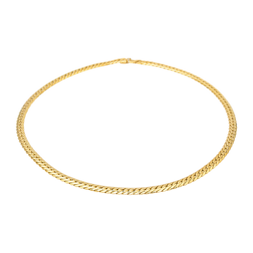 Collier Collier chaîne maille anglaise en or jaune et blanc 18 carats 58 Facettes 3995436CN