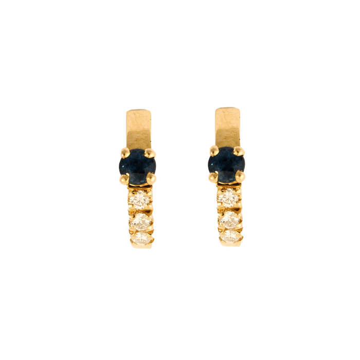 Boucles d'oreilles Paire de boucles d'oreilles or jaune saphir et brillants 58 Facettes 2090398