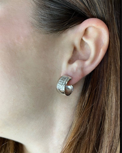 Boucles d'oreilles Boucles d’oreilles - Or blanc et diamants 58 Facettes