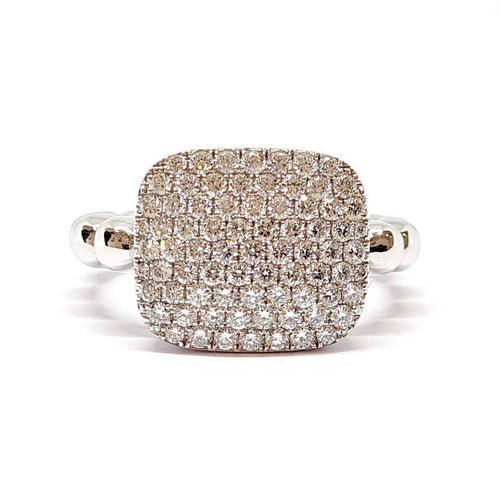 Bague 53 Bague pavée or blanc diamants 58 Facettes