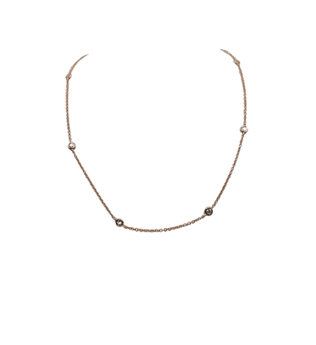 Collier Collier or rose serti de diamants 58 Facettes