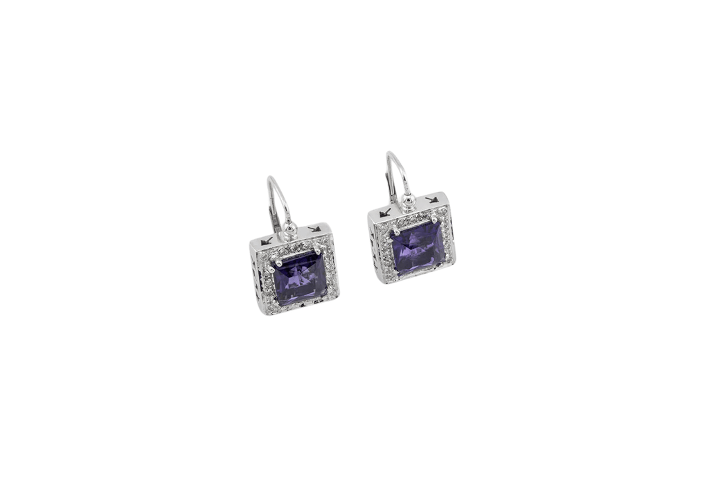 Boucles d'oreilles Boucles d'oreilles en or blanc avec améthystes 58 Facettes ORC189