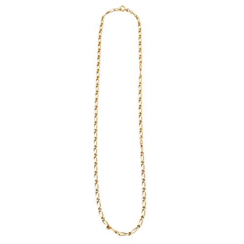 Collier Chaine or jaune maille alternée 58 Facettes LP523