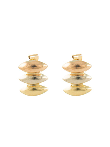 Boucles d'oreilles Boucles d'oreilles vintage en or jaune, rose et blanc 18k 58 Facettes 120026