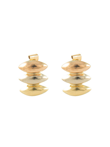 Boucles d'oreilles Boucles d'oreilles vintage en or jaune, rose et blanc 18k 58 Facettes 120026