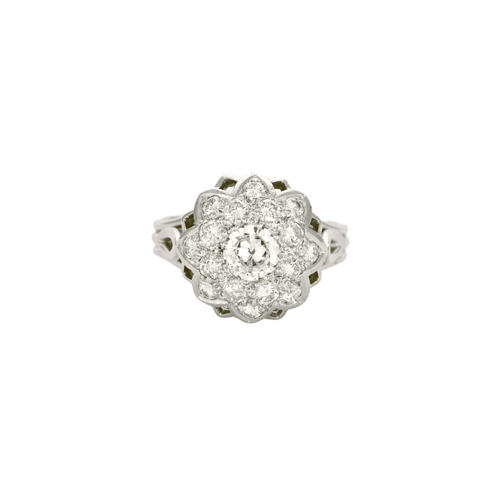 Bague 55 Bague Marguerite diamants platine 58 Facettes A11001