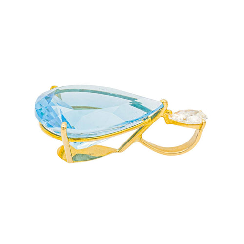 Pendentif Pendentif en or jaune 18 carats, topaze et diamant 58 Facettes 4002853CN