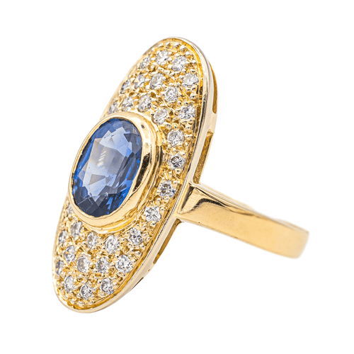 Bague 48 Bague Pompadour en or jaune 18 carats au saphir et diamants 58 Facettes 4002855CN