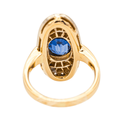 Bague 48 Bague Pompadour en or jaune 18 carats au saphir et diamants 58 Facettes 4002855CN