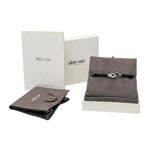 Bracelet Dinh Van Menottes - Bracelet cordon en or blanc 18 carats 58 Facettes 4006774CN