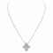 Collier Collier - Pendentif trèfle géométrique en or blanc et diamants 58 Facettes 4013324CN