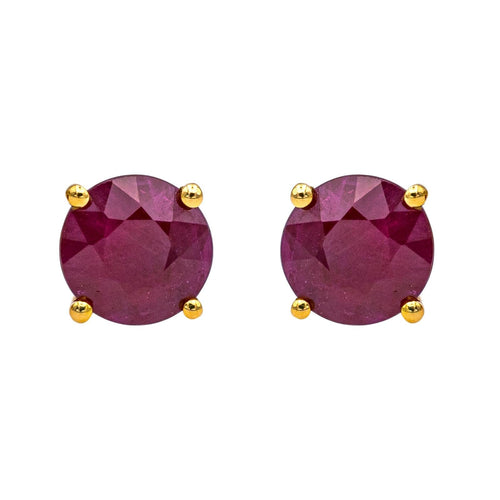 Boucles d'oreilles Boucles d'oreilles puces en or jaune 18 carats et rubis 58 Facettes 4021228RV