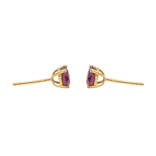 Boucles d'oreilles Boucles d'oreilles puces en or jaune 18 carats et rubis 58 Facettes 4021228RV