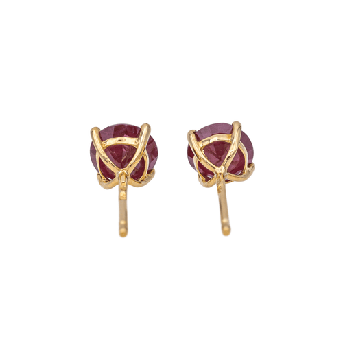 Boucles d'oreilles Boucles d'oreilles puces en or jaune 18 carats et rubis 58 Facettes 4021228RV