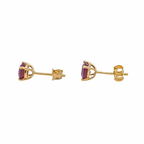 Boucles d'oreilles Boucles d'oreilles puces en or jaune 18 carats et rubis 58 Facettes 4021228RV