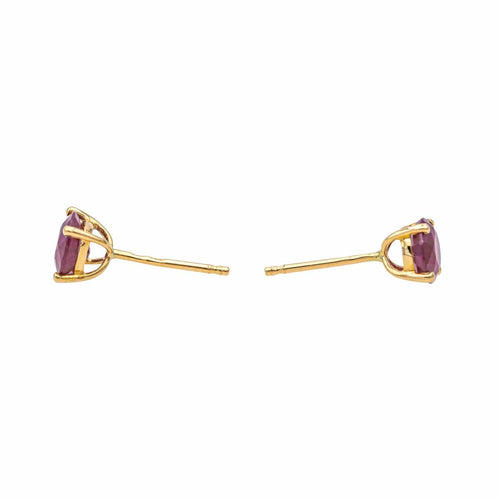 Boucles d'oreilles Boucles d'oreilles puces en or jaune 18 carats et rubis 58 Facettes 4021228RV