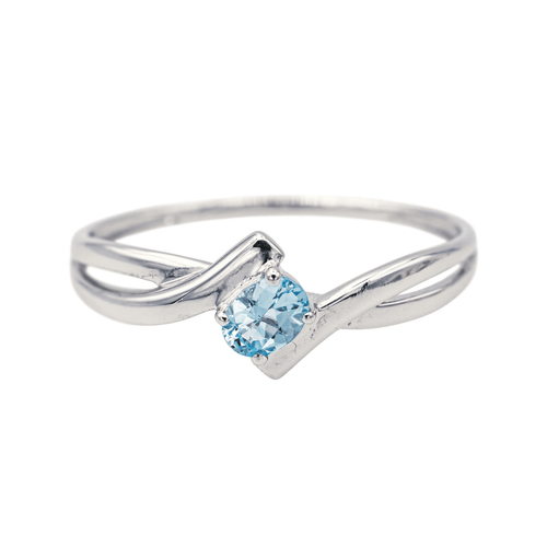 Bague 50 Bague solitaire en or blanc 18 carats sertie d’une topaze 58 Facettes 4021229RV