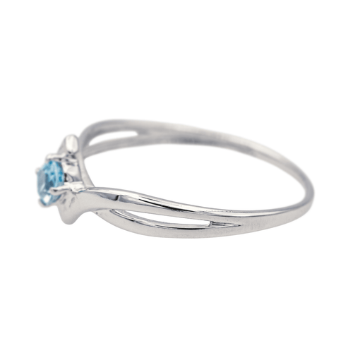 Bague 50 Bague solitaire en or blanc 18 carats sertie d’une topaze 58 Facettes 4021229RV