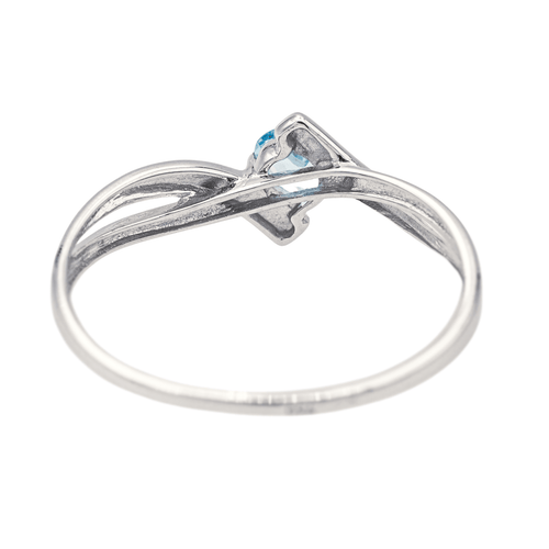 Bague 50 Bague solitaire en or blanc 18 carats sertie d’une topaze 58 Facettes 4021229RV