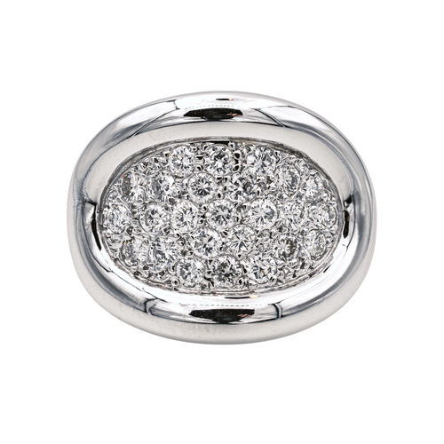 Bague 58 Bague pavée en or blanc 18 carats et diamants taille brillant 58 Facettes 4031098RV